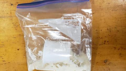 Flour and vinegar mixture in ziplokc bag